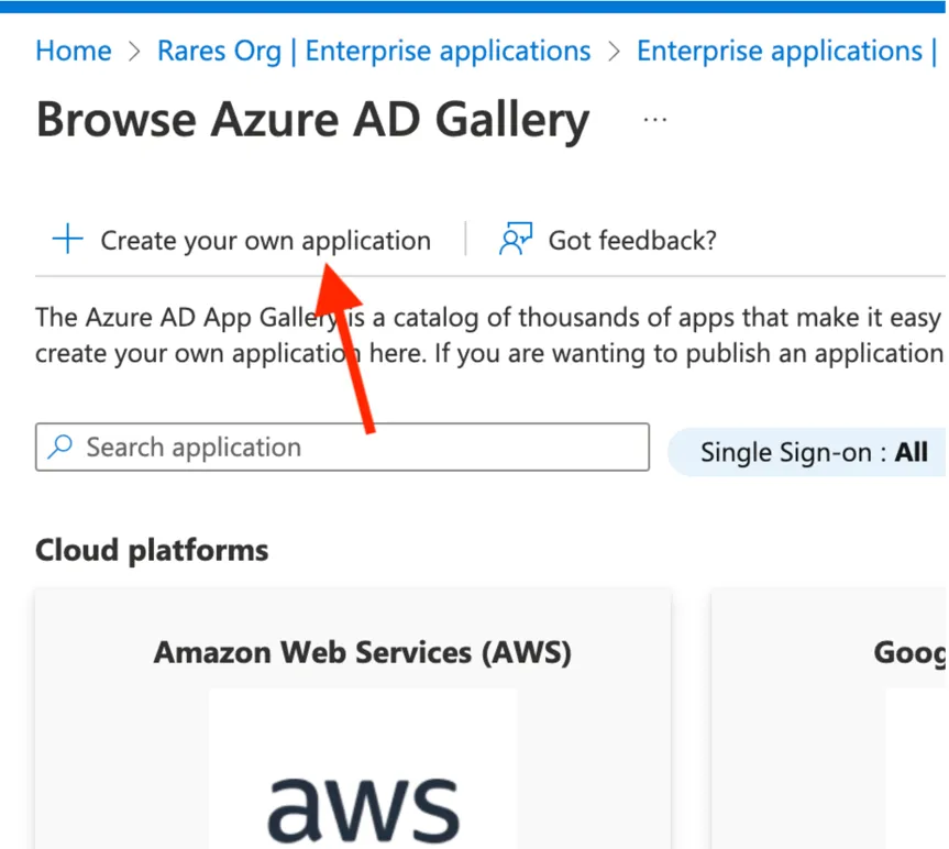 Choose create your own application option