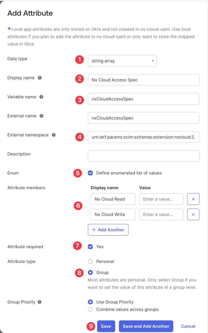 Configure Nx Cloud access specification attribute